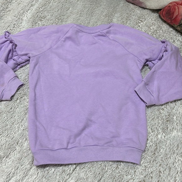 365 kid 6 lavander purple ruffled unicorn sweatshirt euc - Picture 4 of 4